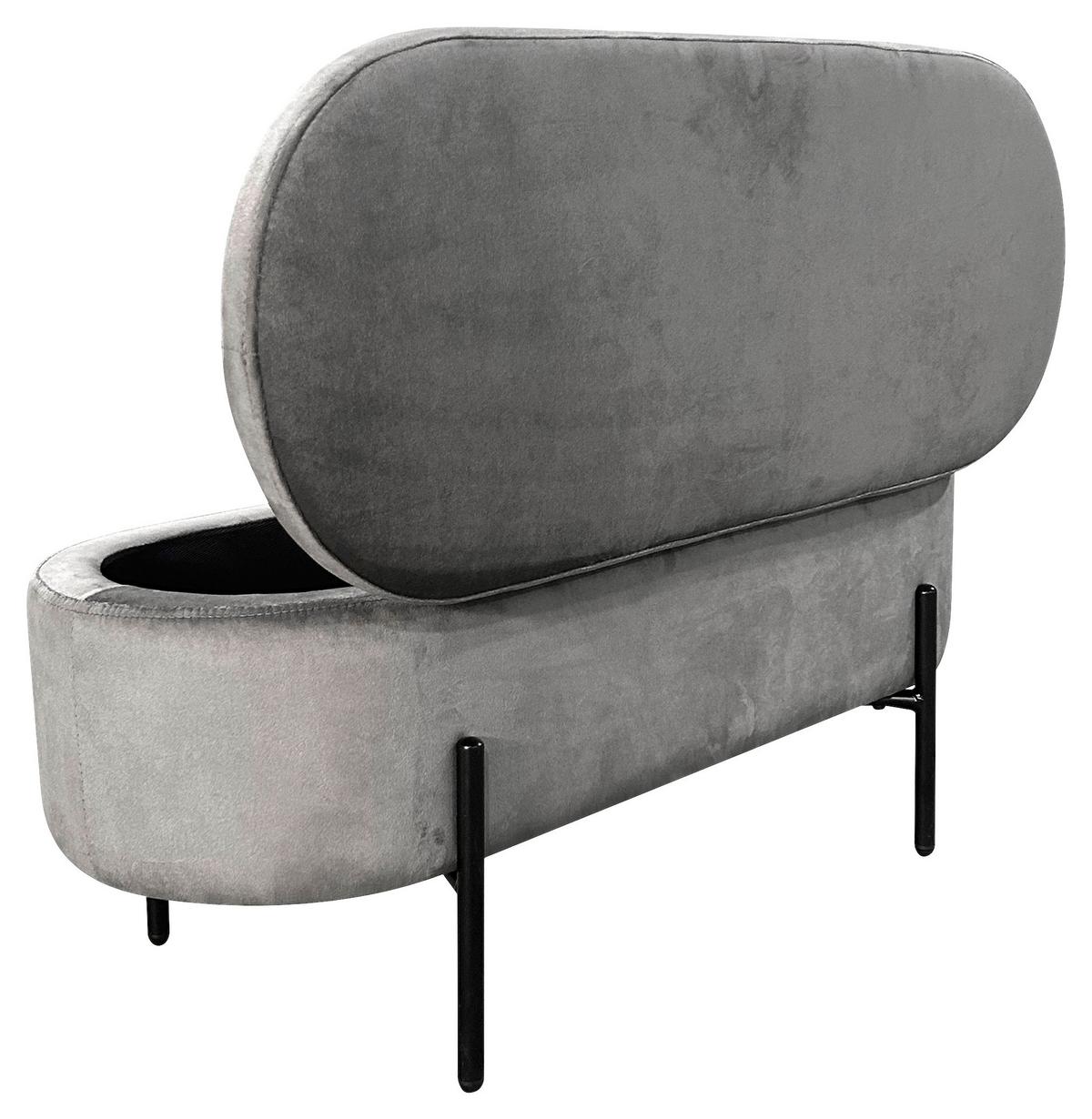 Sitzbank Nova Schwarz, Grau B: 95 cm - Schwarz/Grau, Design, Textil/Metall (95/42/37,5cm) - MID.YOU