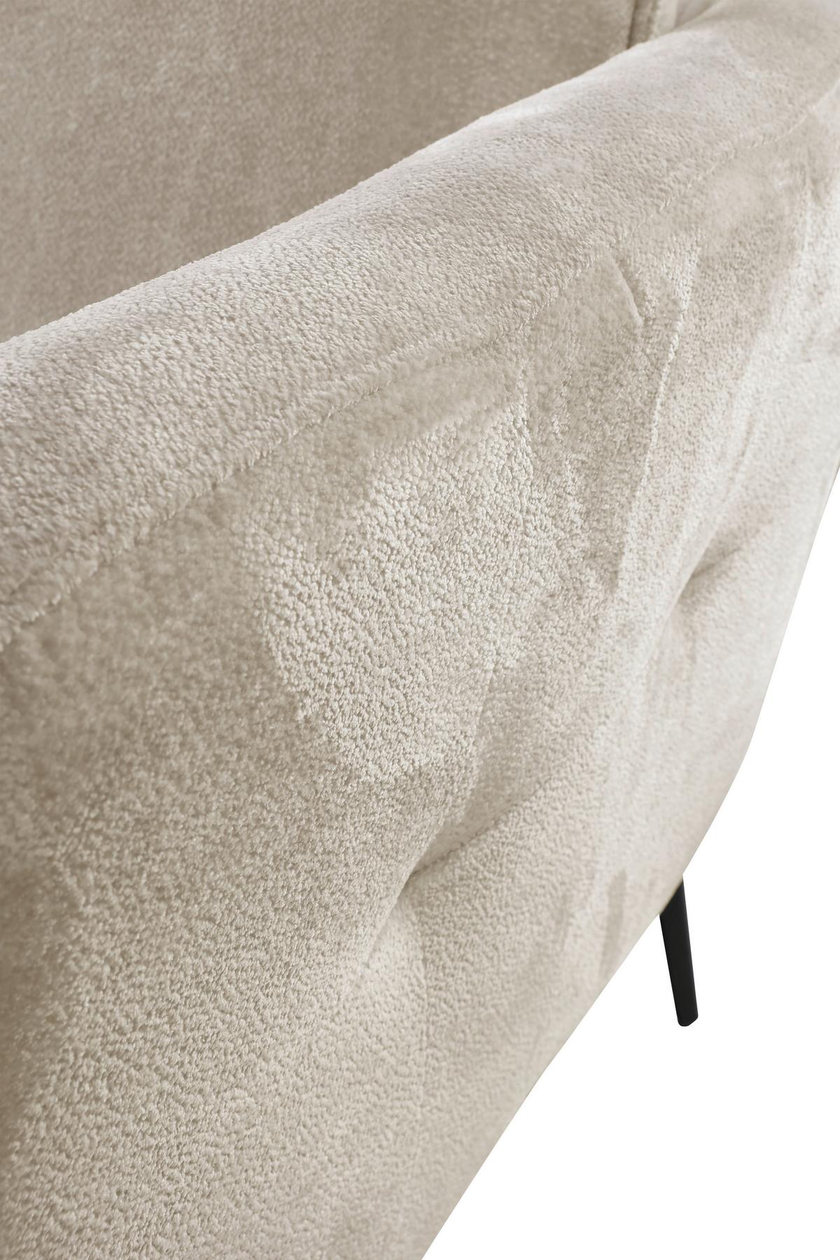 Sofa Ankona Creme/Schwarz, 225 cm - Creme/Schwarz, Design, Textil (225/86/95cm) - MID.YOU