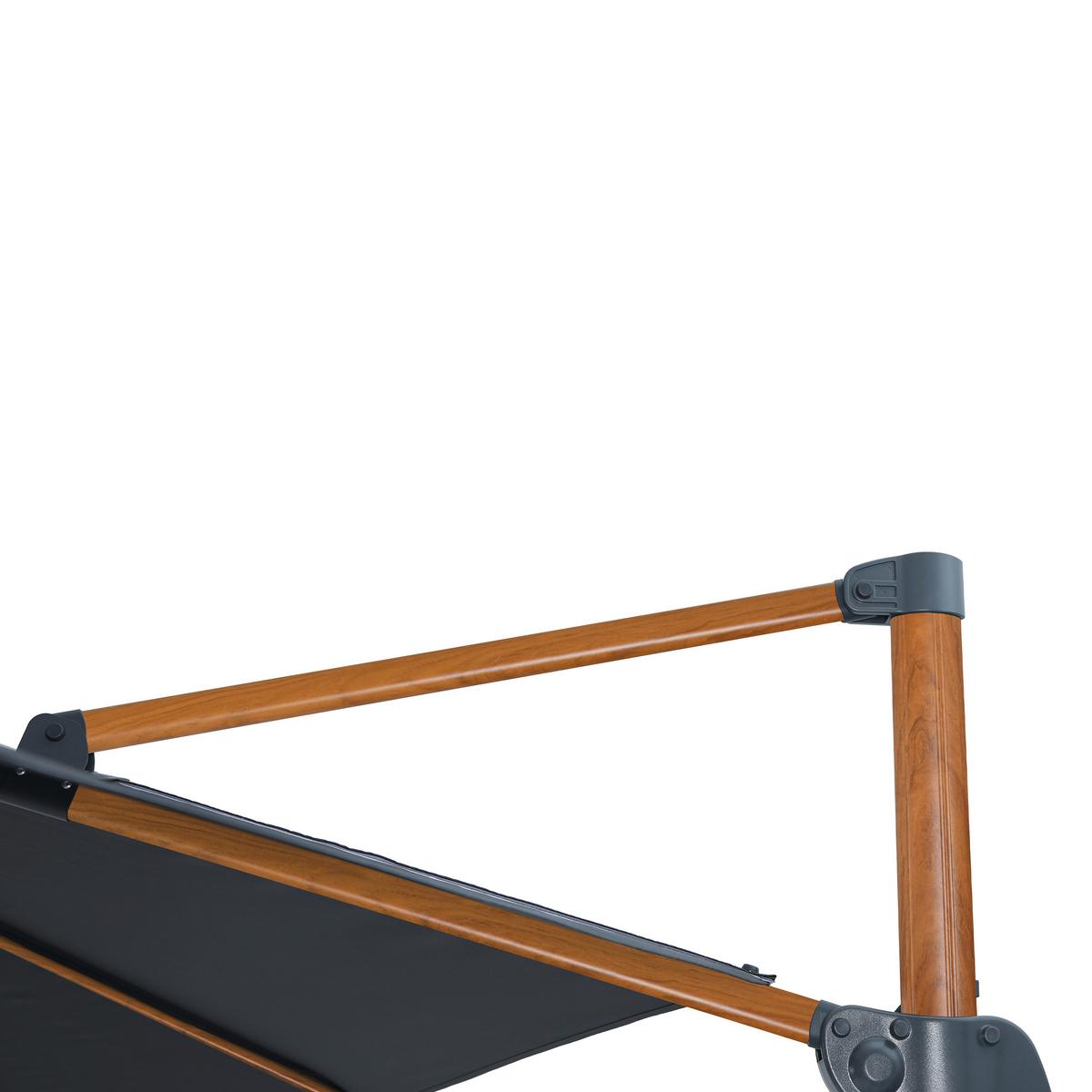 Ampelschirm Grau/Natur DM: 300 H:250 - Eichefarben/Grau, MODERN, Textil/Metall (300/300/250cm)