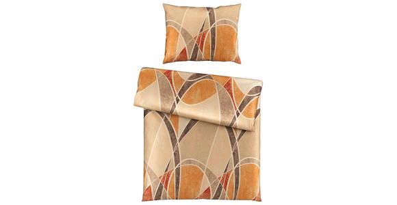 Satin Bettwäsche 140x200 cm Nora Beige/Terracotta Streifen - Beige/Terracotta, ROMANTIK / LANDHAUS, Textil (140/200cm) - James Wood