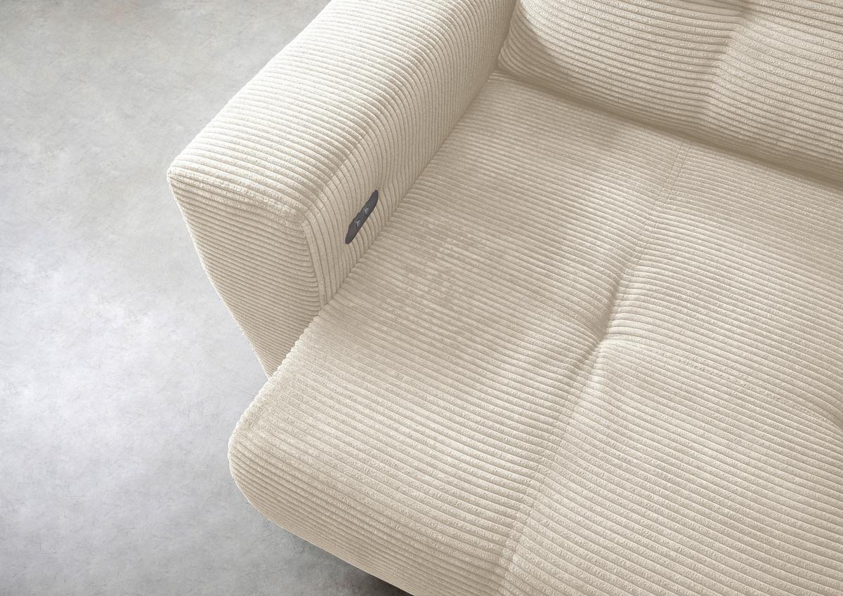 Ecksofa mit Liegefunktion Restato Beige Cord - Beige/Schwarz, MODERN, Holz/Textil (246/177cm) - MID.YOU