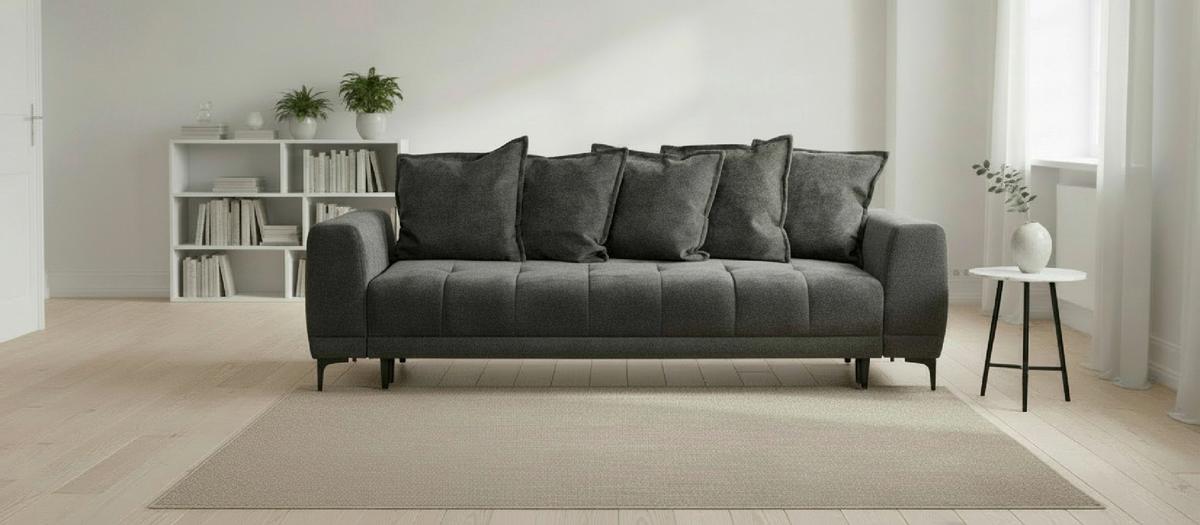 Schlafsofa Weronika, Anthrazit B: 247 Cm - Anthrazit/Schwarz, Design, Holz/Holzwerkstoff (247/94/90cm) - MID.YOU