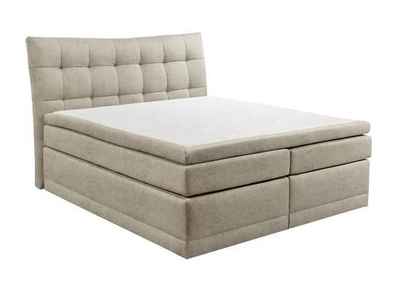 Boxspringbett mit Topper 180x200cm Darwin 2, Sandfarben - Sandfarben/Silberfarben, KONVENTIONELL, Holzwerkstoff/Textil (180/200cm) - Carryhome Boxspringbett mit Topper 180x200cm Darwin 2, Sandfarben - Sandfarben/Silberfarben, KONVENTIONELL, Holzwerkstoff/Textil (180/200cm) - Carryhome