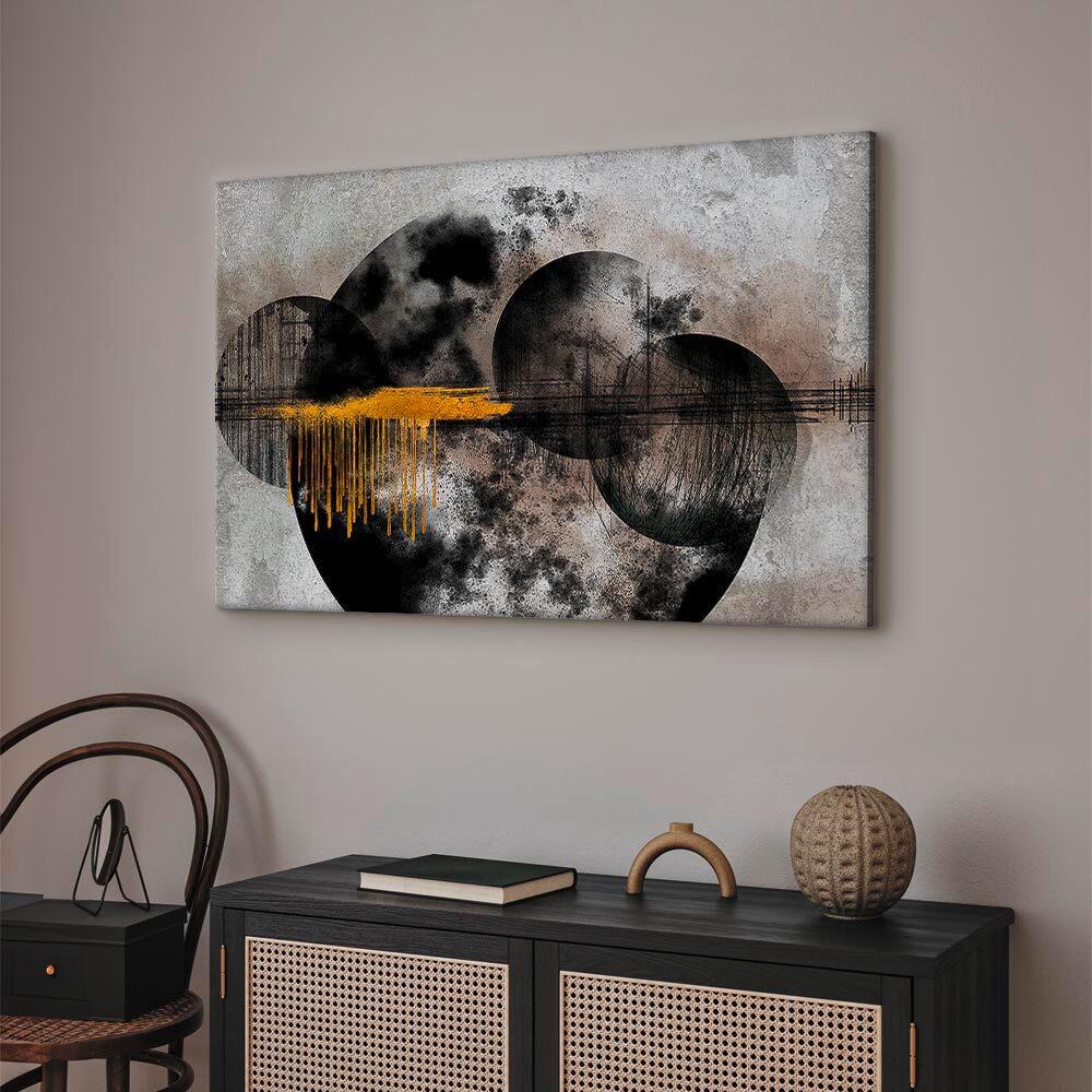 Leinwandbild Moon Schwarz Grauweiß B: 60 cm - Grauweiß/Schwarz, Basics, Holzwerkstoff/Textil (60/40/1.2cm) - artgeist