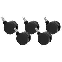 Bürostuhlrollen Ø 6 Cm Schwarz 5er-Set - Schwarz, Basics, Kunststoff (6cm) - MID.YOU