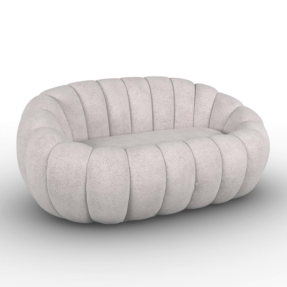 Pohovka LENA, svetlosivá žen., max. 280 kg - sivobéžová, Modern, drevo/textil (148/62/92cm) - Bessagi Home