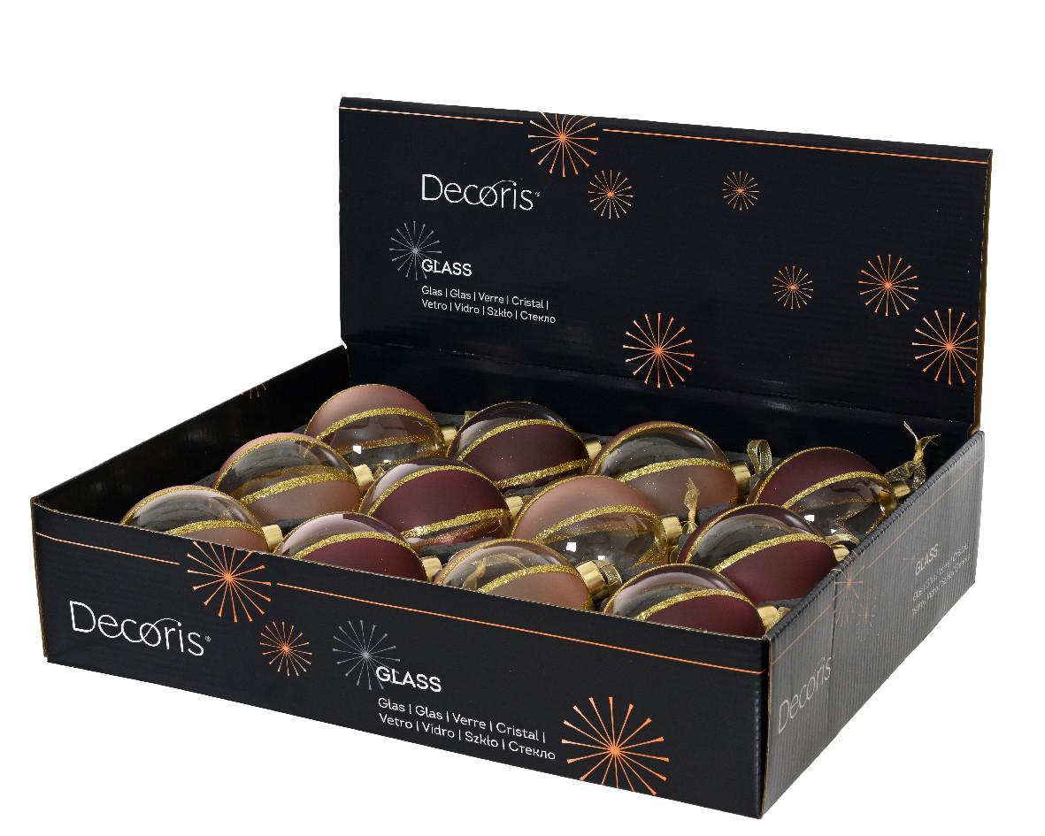 Vianočná guľa BELLE - ružová/béžová, Basics (8,00/8,00cm)