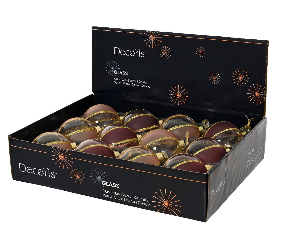 Vianočná guľa BELLE - ružová/béžová, Basics (8,00/8,00cm)