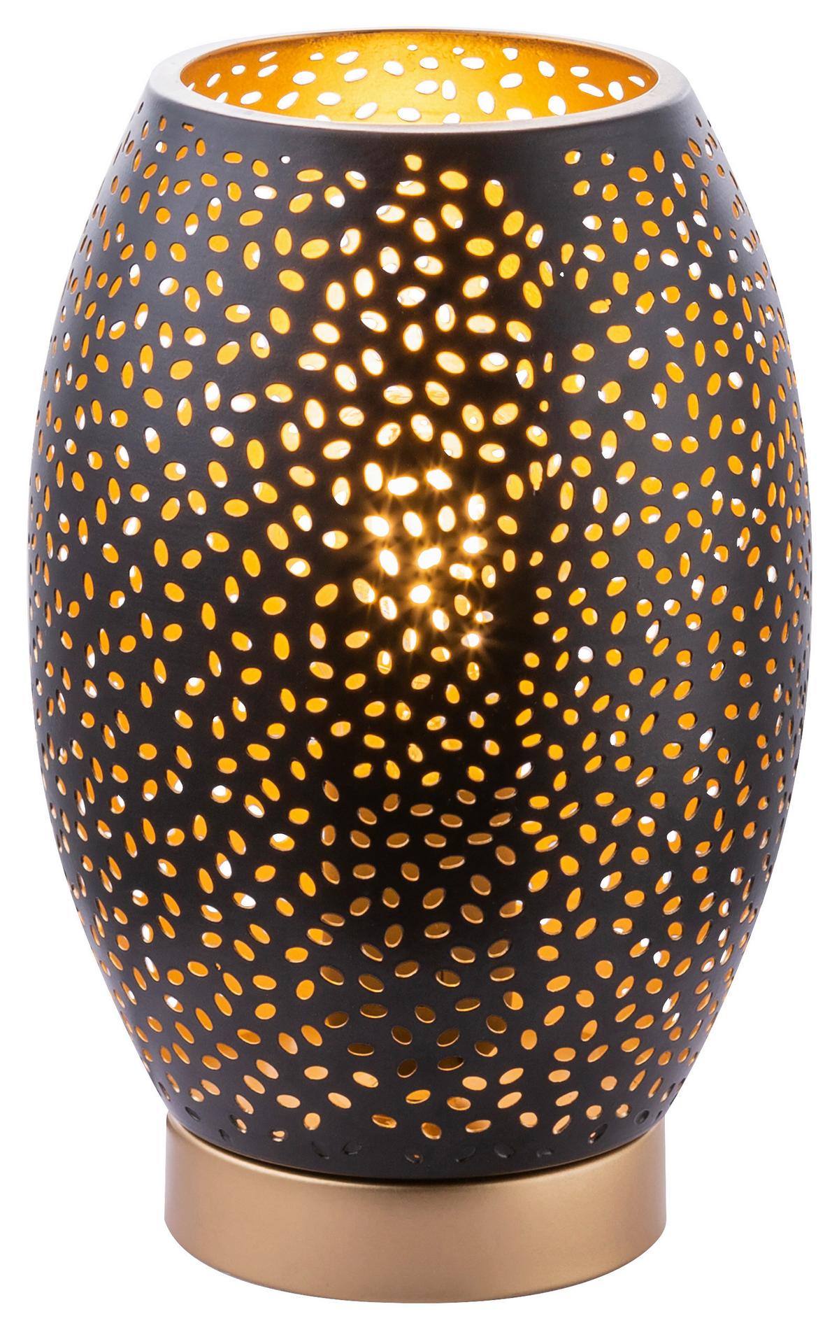 Tischleuchte Narri Schwarz/ Goldfarben Mit Schalter - Goldfarben/Schwarz, Basics, Metall (15/23cm) - Globo