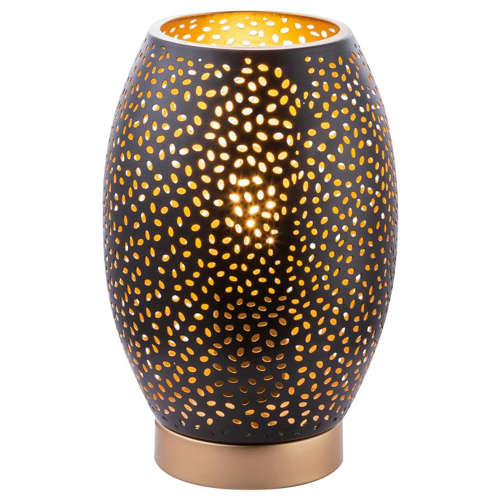 Tischleuchte Narri Schwarz/ Goldfarben Mit Schalter