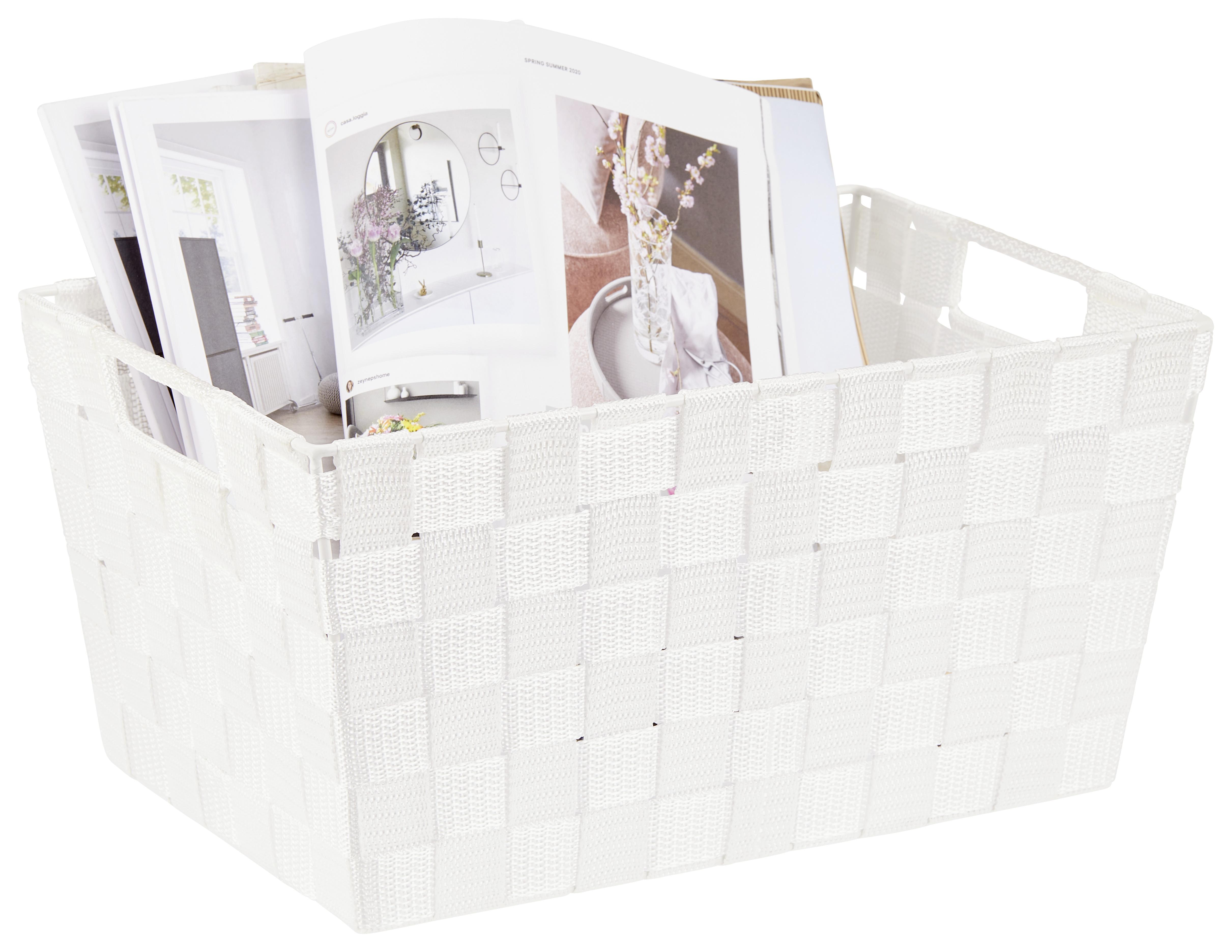 Rechteckiger Aufbewahrungskorb in Weiß