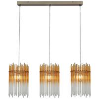 Hängeleuchte Stab - Champagner/Transparent, MODERN, Glas/Kunststoff (81/20/150cm)