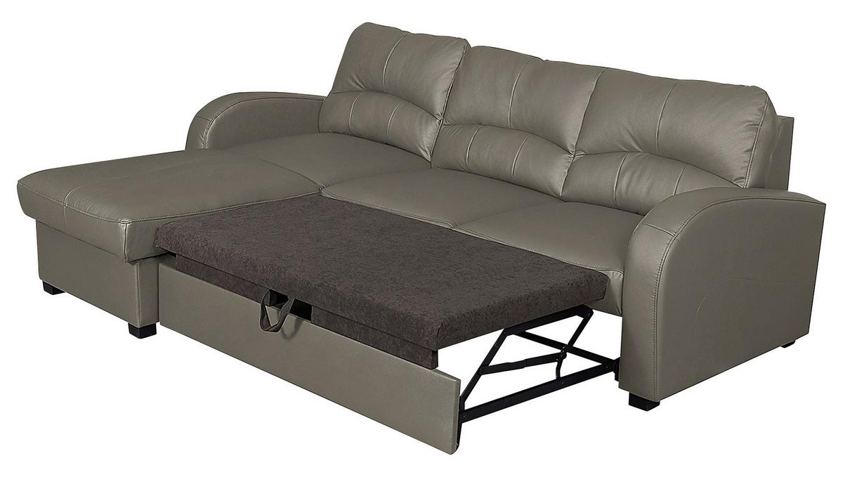Ecksofa Tilo Schlammfarben S: 168 cm - Schlammfarben/Schwarz, Design, Leder/Textil (168/227cm) - Livetastic