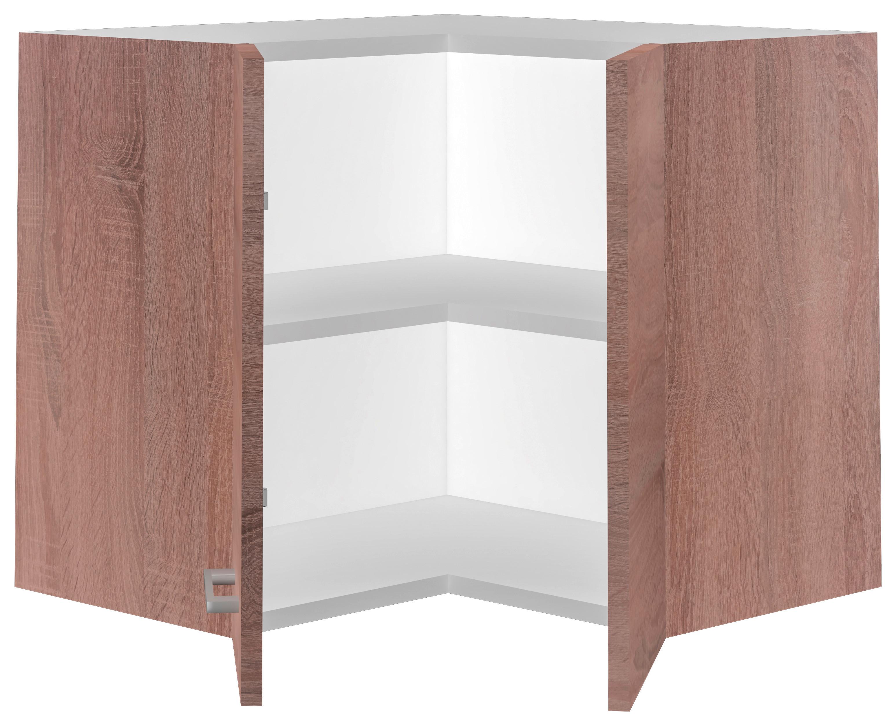 Eckoberschrank Samoa B: 60 cm Eiche Dekor 2 Drehtüren - Weiß/Sonoma Eiche, KONVENTIONELL, Holzwerkstoff (60/54,8/32cm)