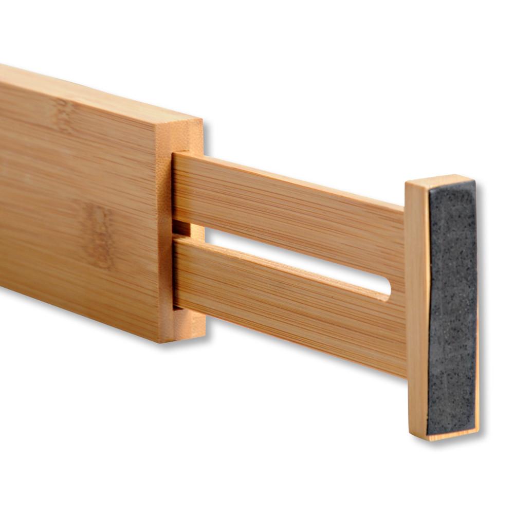 Schubladenteiler Bambus 4tlg Echtholz Variabel Ausziehbar - Naturfarben, Basics, Holz (57/14/4,2cm) - Kesper