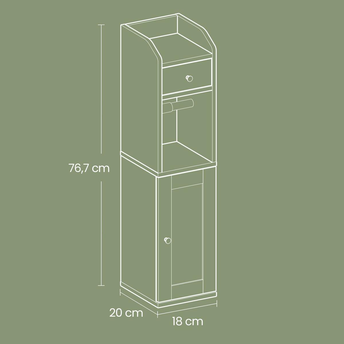 Midischrank Bathroom Cabinet - Weiß/Grau, MODERN, Holzwerkstoff (18/76,4/20cm) - MID.YOU