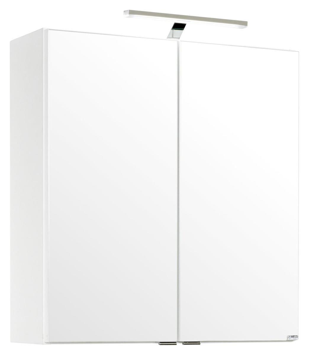 Spiegelschrank Siena mit Led 2-Türig BxHxT: 60x65x20 cm Weiß - Weiß, MODERN, Holzwerkstoff (60/65/20cm) - Held