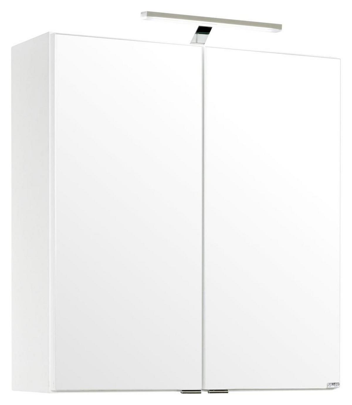 Spiegelschrank Siena mit Led 2-Türig BxHxT: 60x65x20 cm Weiß - Weiß, MODERN, Holzwerkstoff (60/65/20cm) - Held