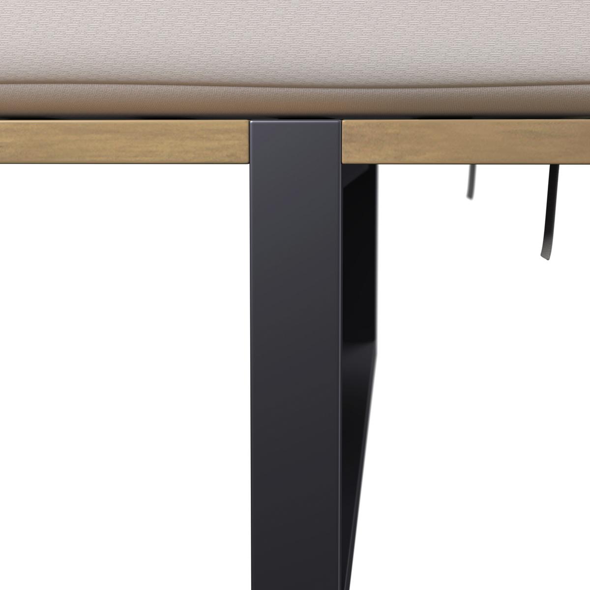 ZAHRADNÍ LEHÁTKO EVA - černá/krémová, Moderní, kov/dřevo (220/90/95cm) - Bessagi Garden