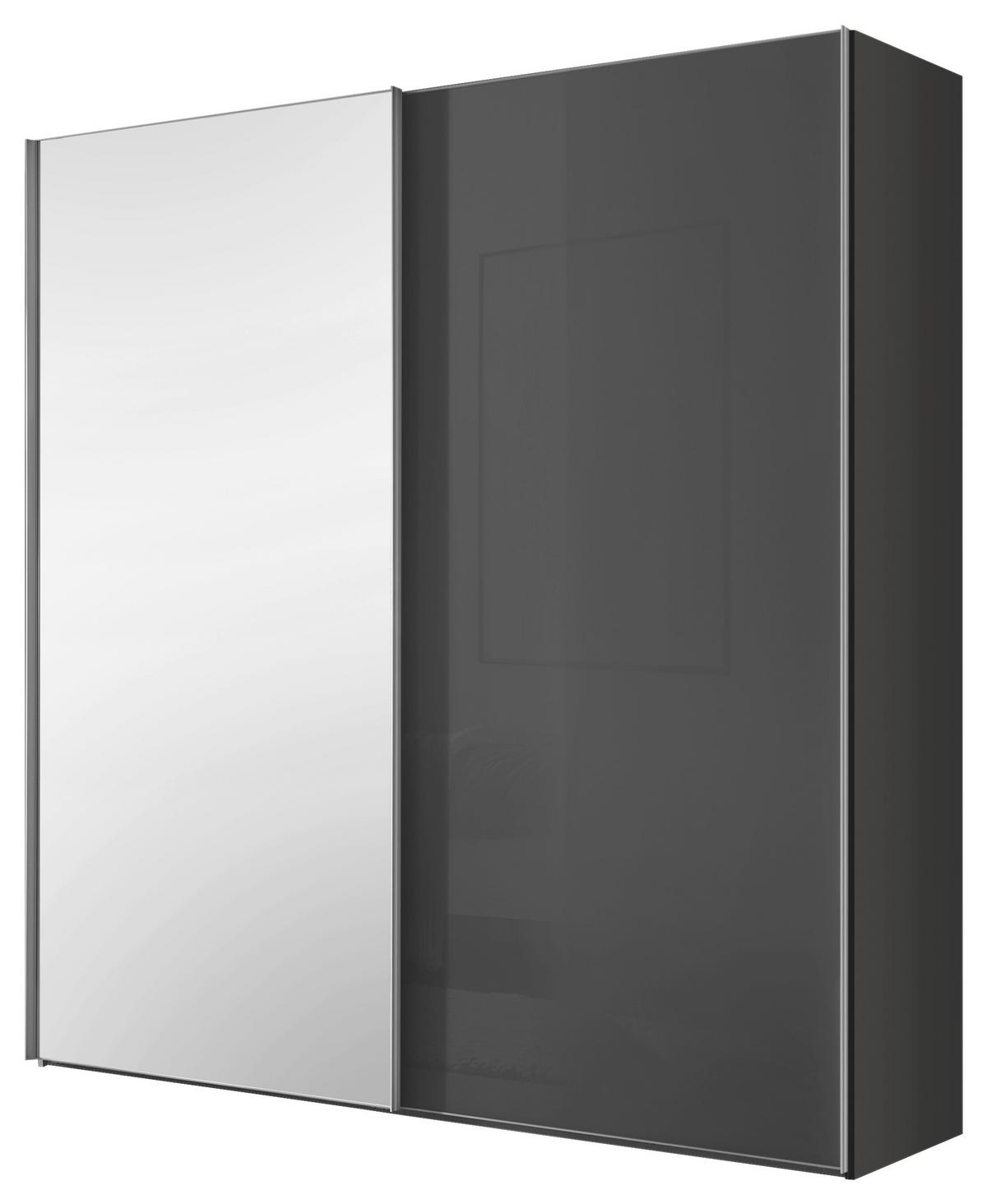 Šatníková skriňa LUMOS, šírka 200 cm - hliníková, Konventionell, kov/kompozitné drevo (200/222/68cm)