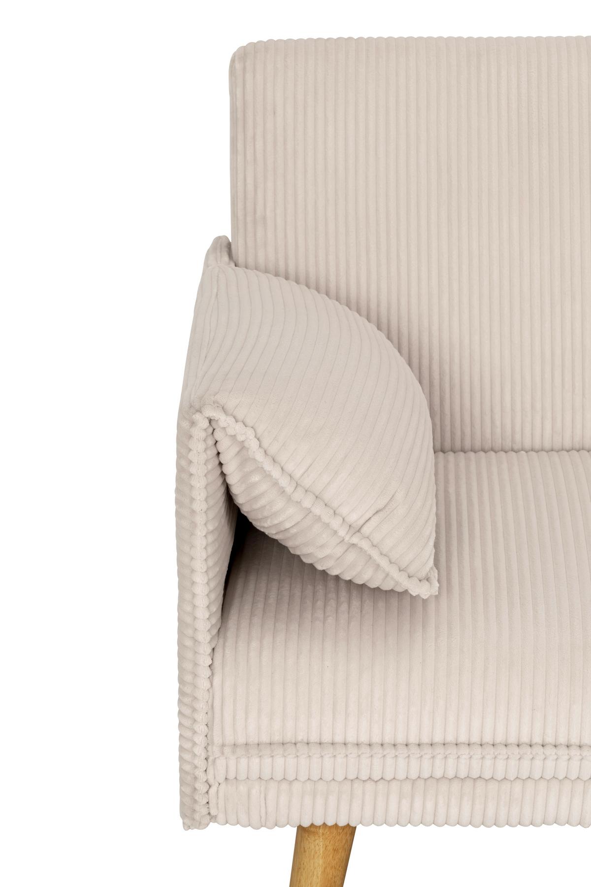 Kanapéágy Como - krémszínű, Design, textil (193/81/92cm) - Livetastic