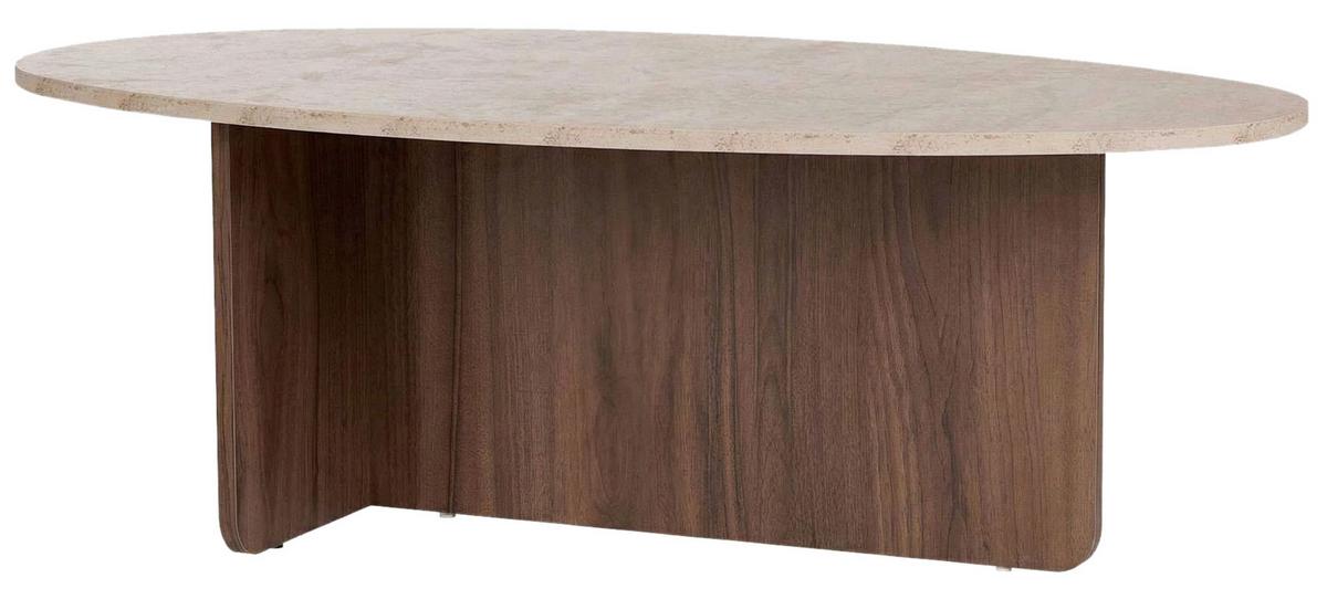 Couchtisch Orba Creme/Walnussfarben L: 120cm - Walnussfarben/Creme, Design, Holzwerkstoff (120/40/65cm) - MID.YOU