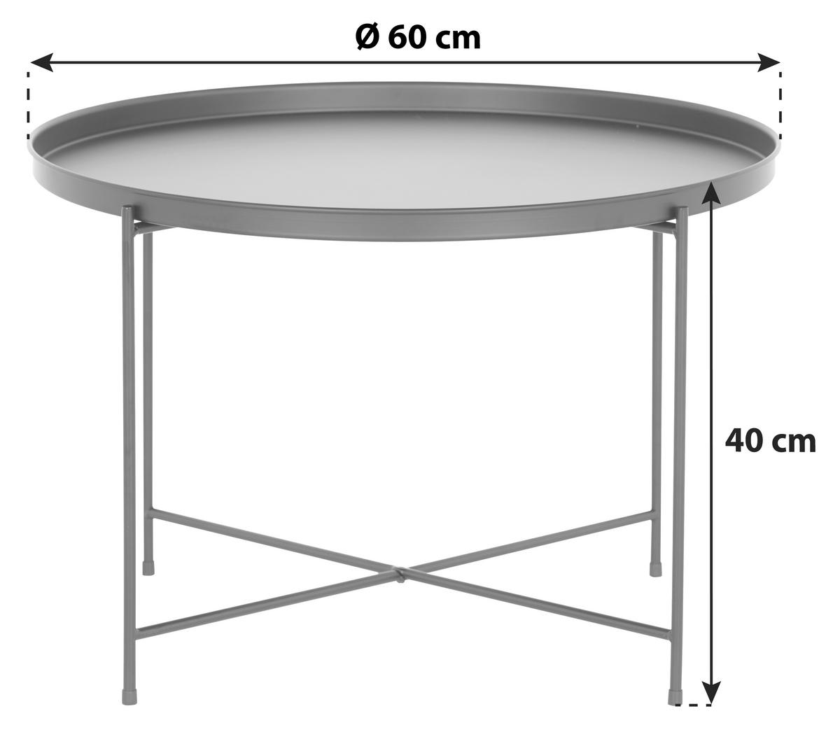 Couchtisch Rund Metall Dallas Schwarz - Schwarz, Design, Metall (62/40/62cm) - P & B