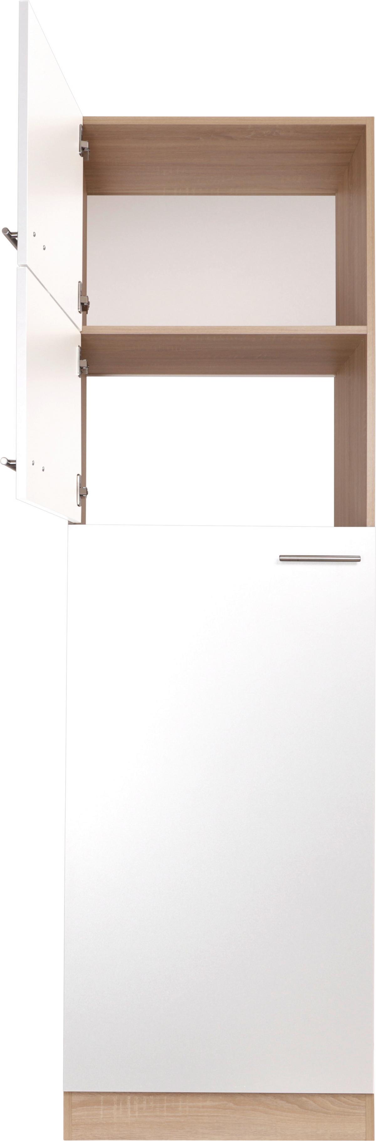 Geräteumbauschrank Merle Weiß, Eiche Dekor B:60cm - Eichefarben/Weiß, Basics, Holzwerkstoff (60/200/60cm) - Respekta