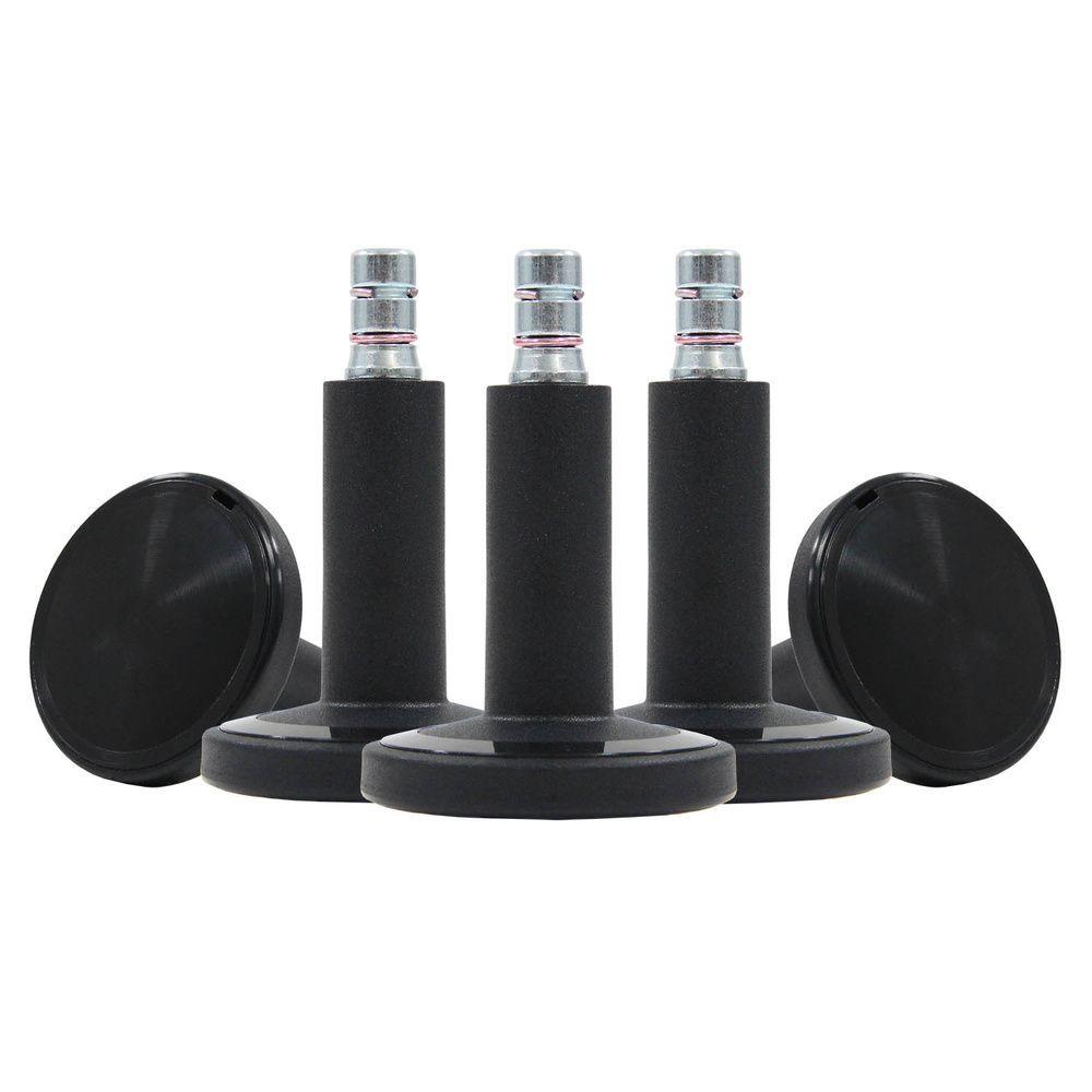 Bürostuhlgleiter Stato-m Schwarz Ø 6 Cm 5er-Set - Schwarz, Basics, Kunststoff/Metall (6/6,9/6cm) - MID.YOU