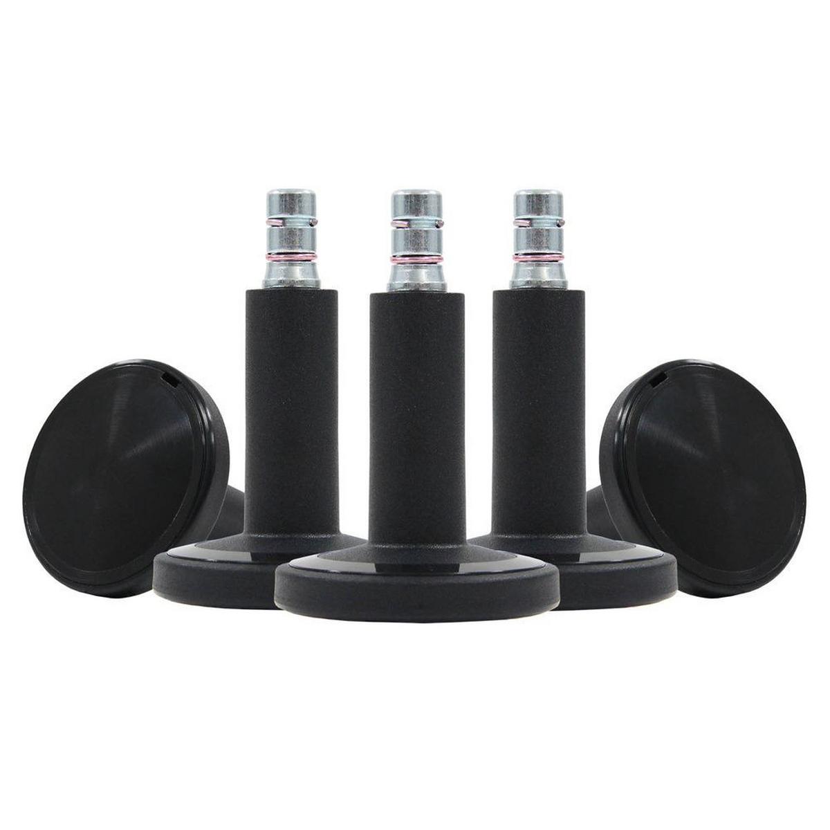 Bürostuhlgleiter Stato-M Schwarz Ø 6 cm 5er-Set - Schwarz, Basics, Kunststoff/Metall (6/6,9/6cm) - MID.YOU