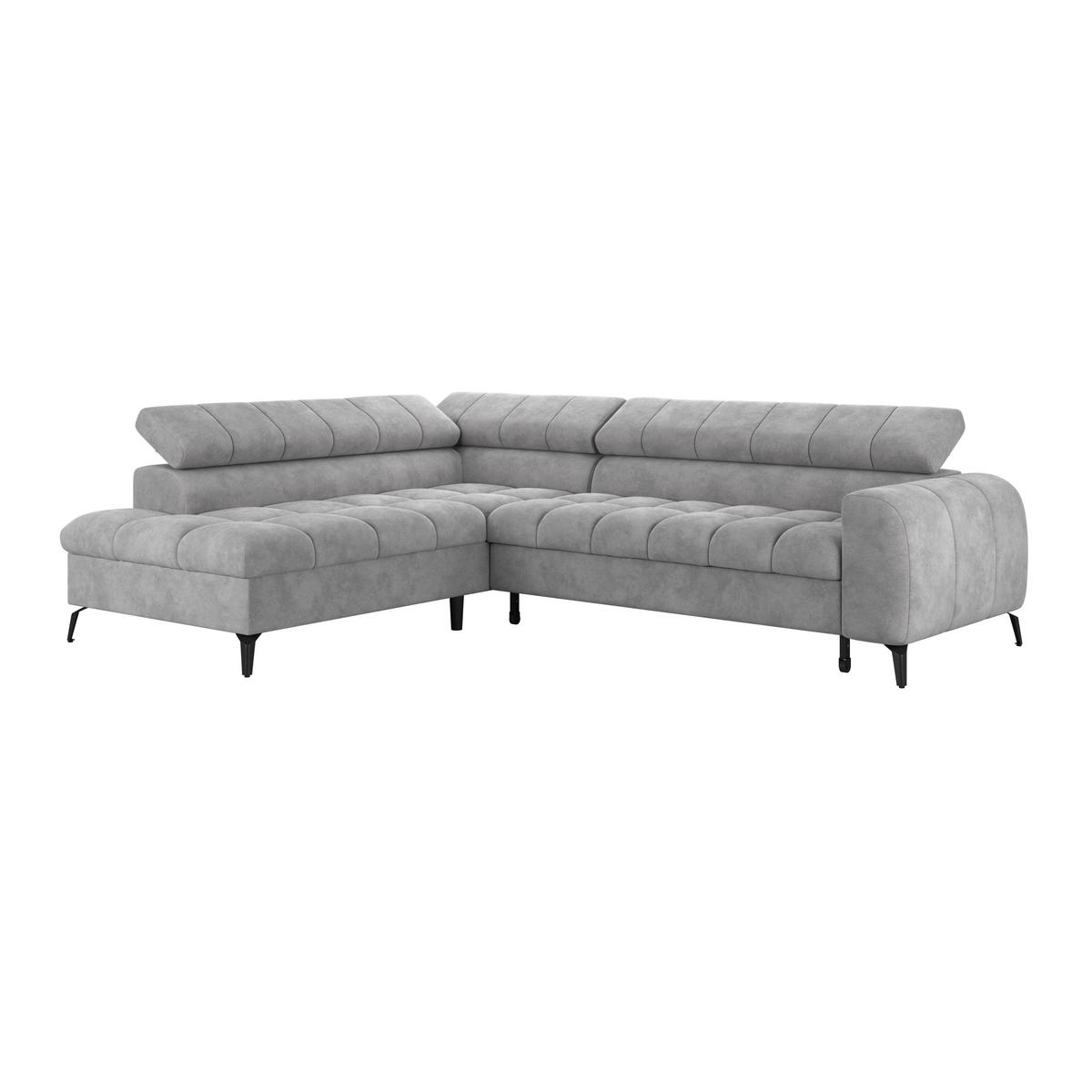 Ecksofa Volf Links New Gau, S: 203x261 cm - Hellgrau/Schwarz, Trend, Kunststoff/Textil (203/261cm)