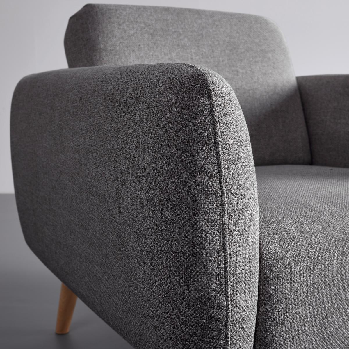 Relaxační křeslo PIA, tmavě šedé - tmavě šedá/přírodní barvy, Moderní, dřevo/textil (86/76/75cm) - Bessagi Home