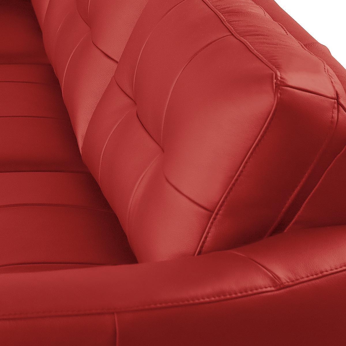 Ecksofa Nordic Rot S: 190x236 cm - Buchefarben/Rot, Design, Leder/Textil (190/236cm) - Livetastic