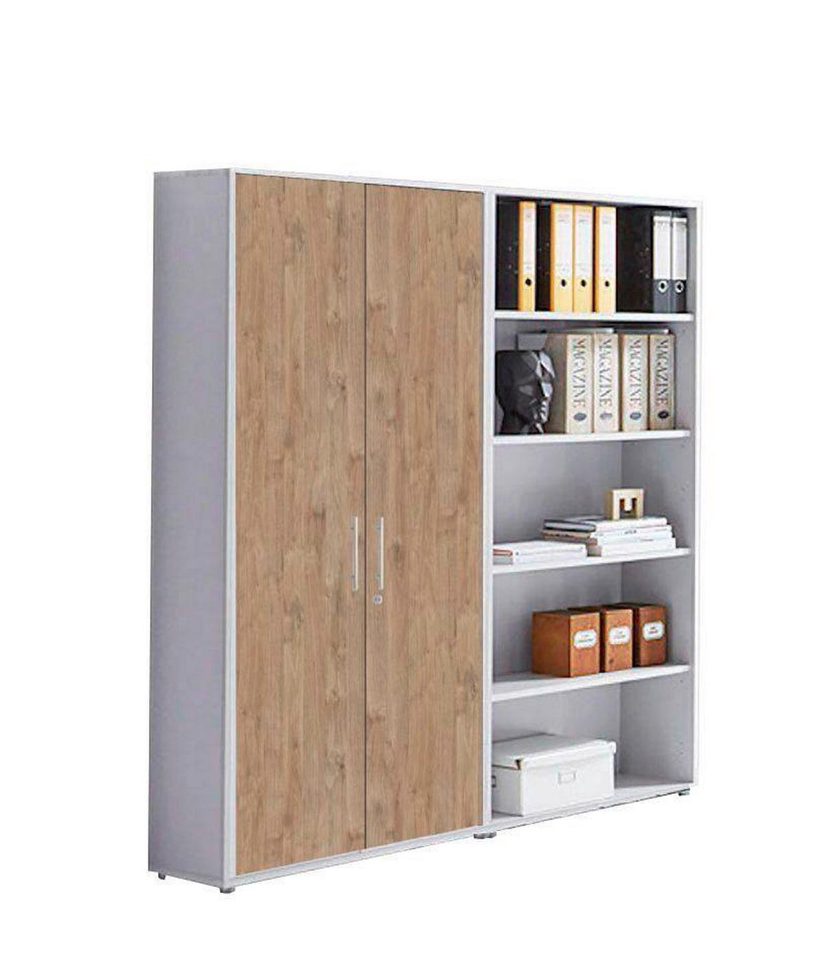 Aktenschrank Office Edition Grau/eiche Dekor B: 168,8cm - Eichefarben/Grau, MODERN, Holzwerkstoff (168,8/185,6/33cm) - MID.YOU
