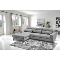 Ecksofa Bonito Grau, Schenkel: 176x255 cm - Schwarz/Grau, Design, Textil (176/255cm) - Livetastic