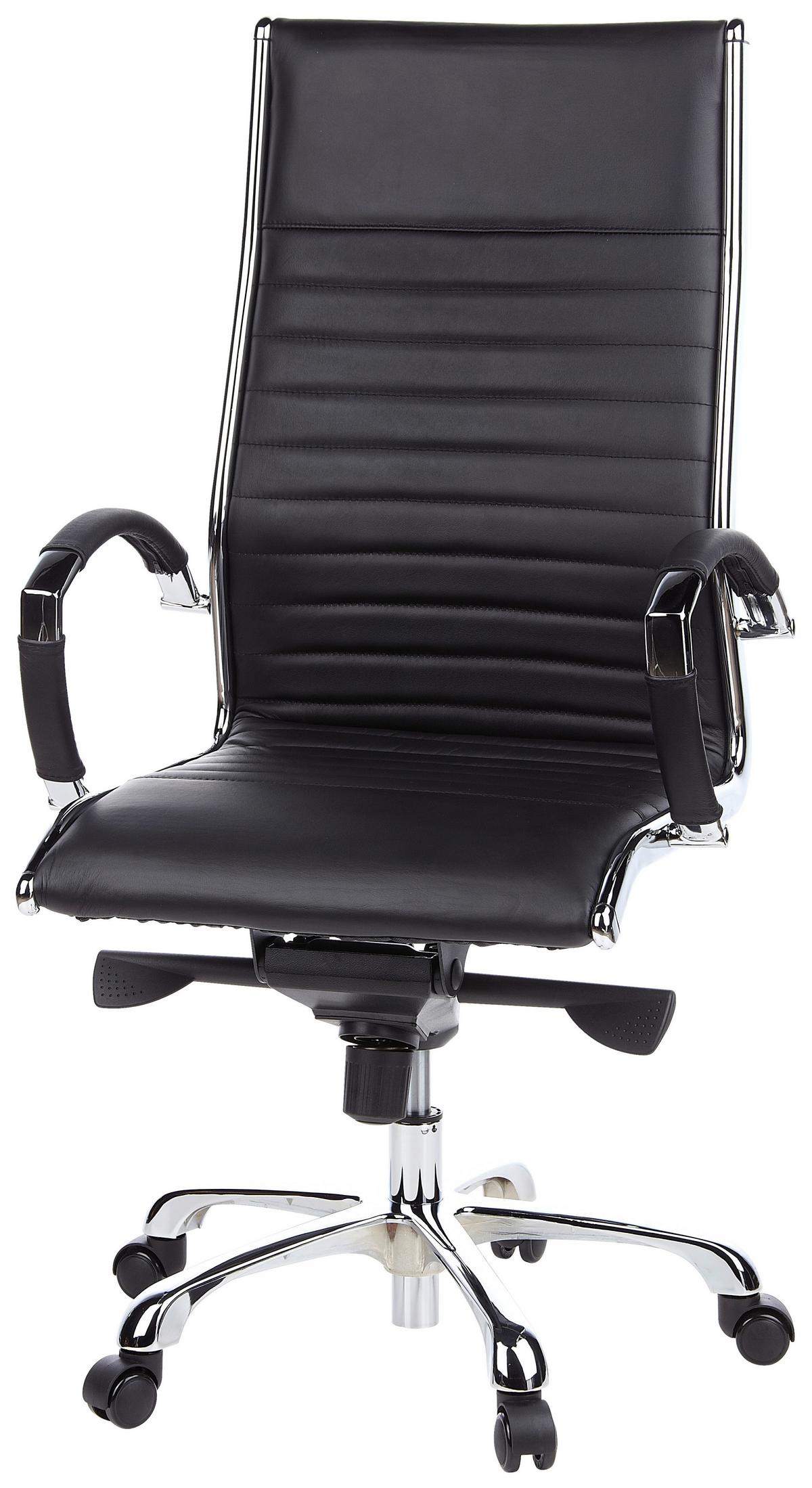 Drehstuhl Parma 20 Schwarz - Schwarz, MODERN, Leder/Kunststoff (60/125/50cm) - MID.YOU