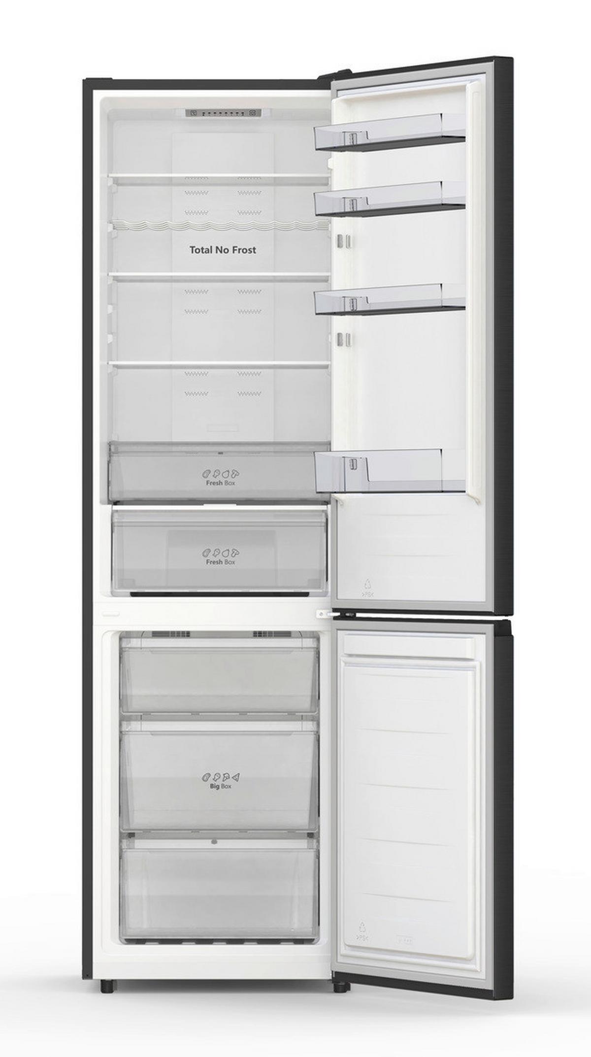 Kühl-gefrier-kombination Schwarz B: 59,5cm - Schwarz, Trend, Metall (59,5/201,7/57,9cm) - Hisense