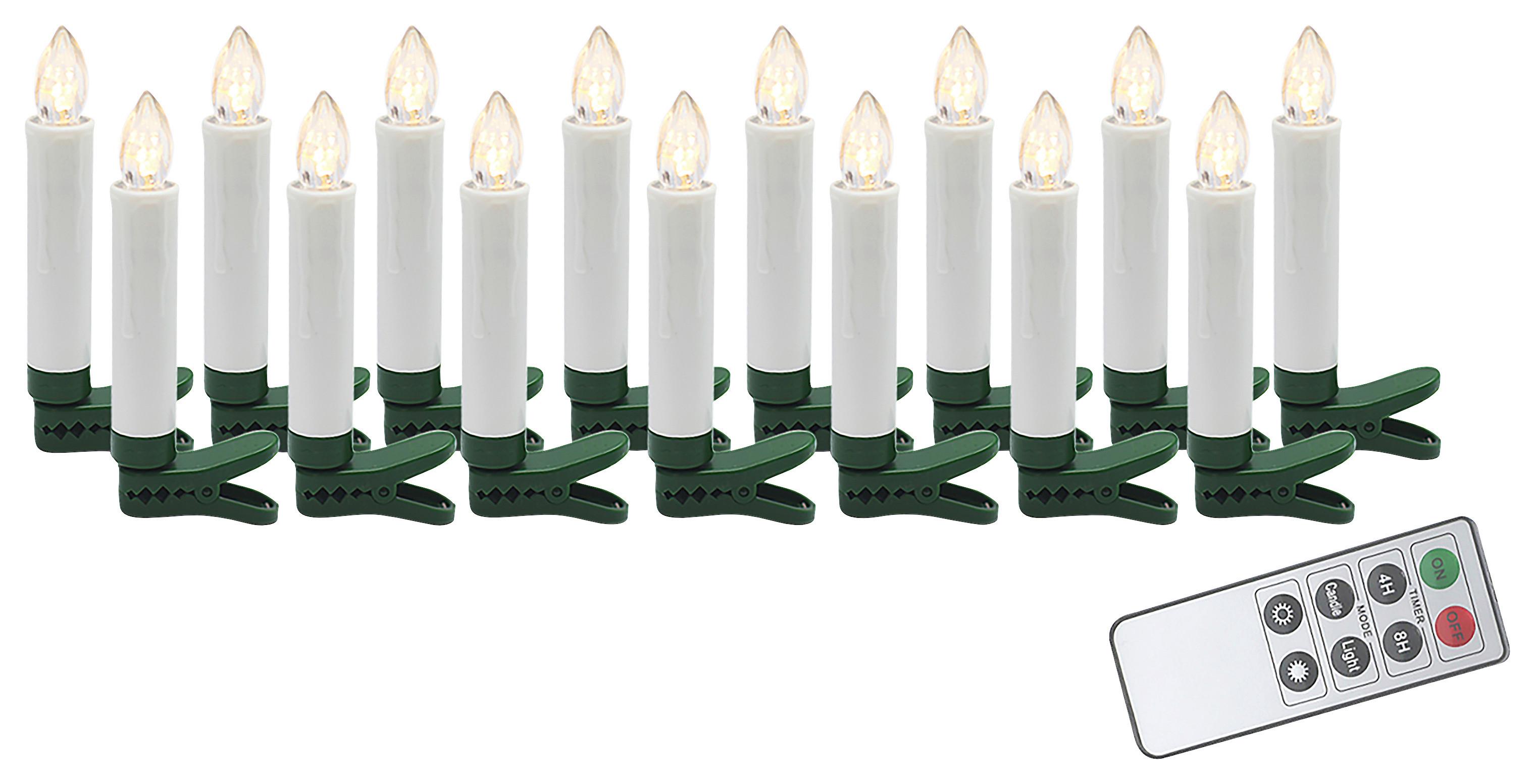 svíčky na vánoční stromek LED-SET CHRISTINA -PAZ - bílá, plast (1,5/10cm) - Mömax