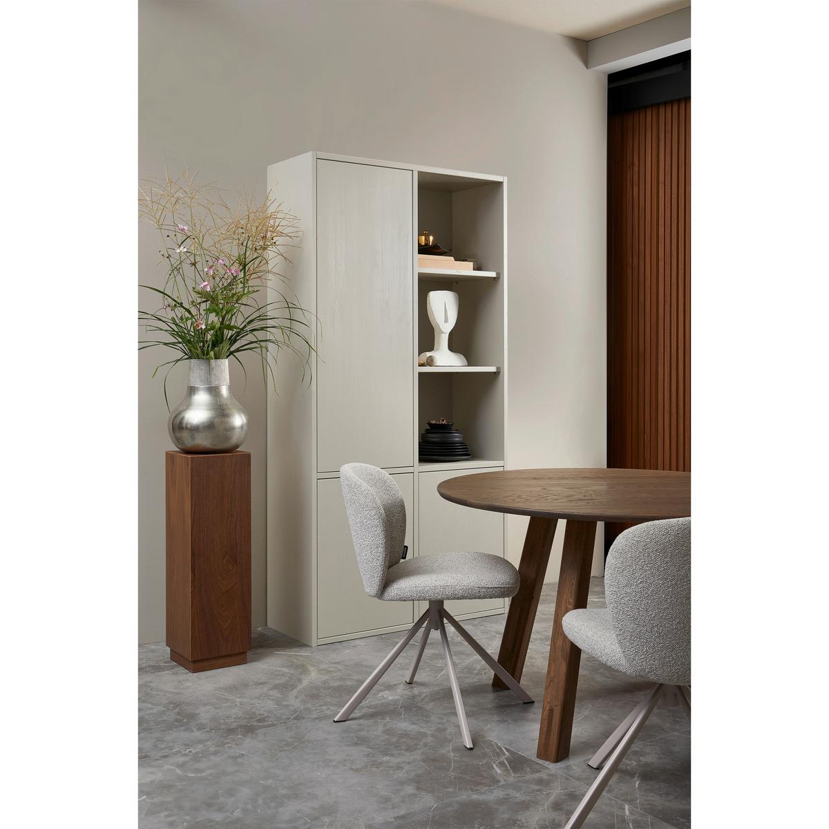 Mehrzweckschrank Merel Grauweiß B: 100 Cm - Grauweiß, Design, Holz (100/200/40cm) - Livetastic