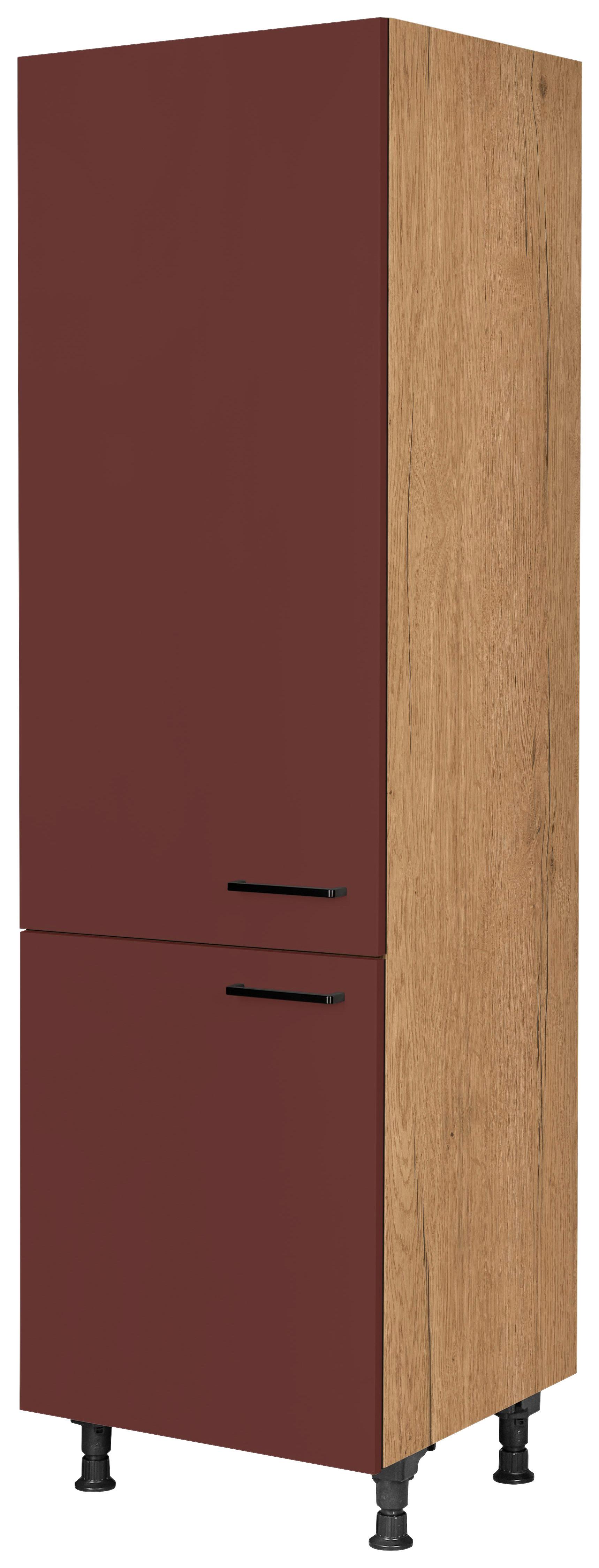 Geräteumbauschrank Easytouch - Eichefarben/Rot, MODERN, Holzwerkstoff (60/216,6/58cm) - Nobilia