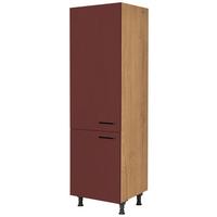 Geräteumbauschrank Easytouch - Eichefarben/Rot, MODERN, Holzwerkstoff (60/216,6/58cm) - Nobilia