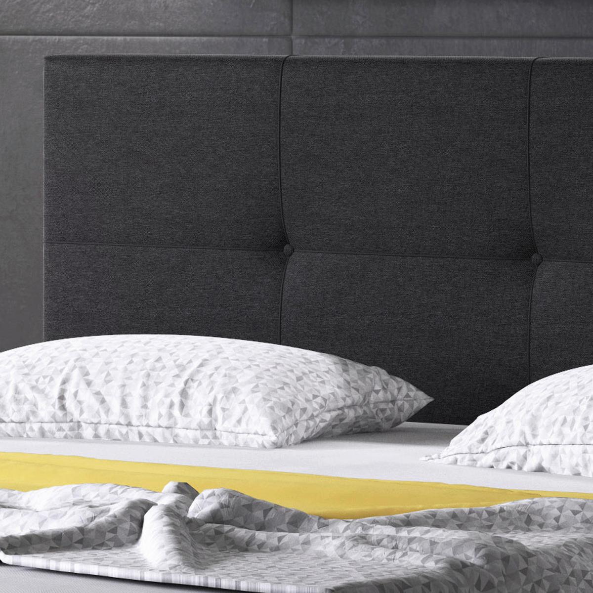 Boxbett mit Topper 180x200 cm Dallas - Silberfarben/Schwarz, KONVENTIONELL, Textil (180/200cm) - MID.YOU