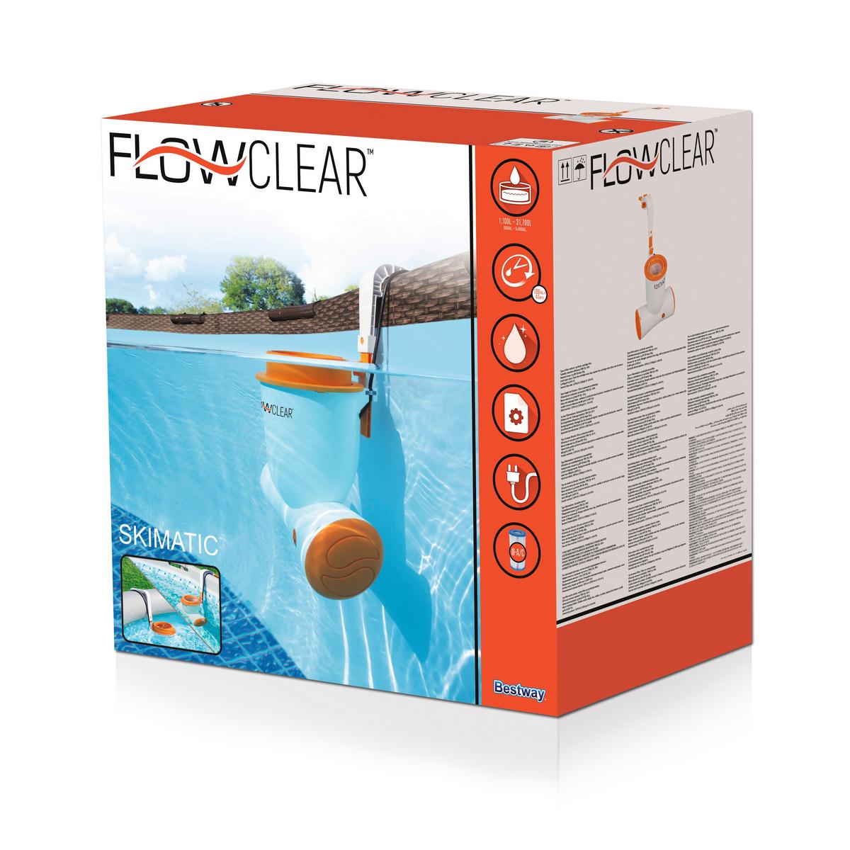 Skimmer 1050gal inkl. Filterpumpe 3.974 L/H 58469 - Orange/Weiß, MODERN, Kunststoff (3974l) - Bestway