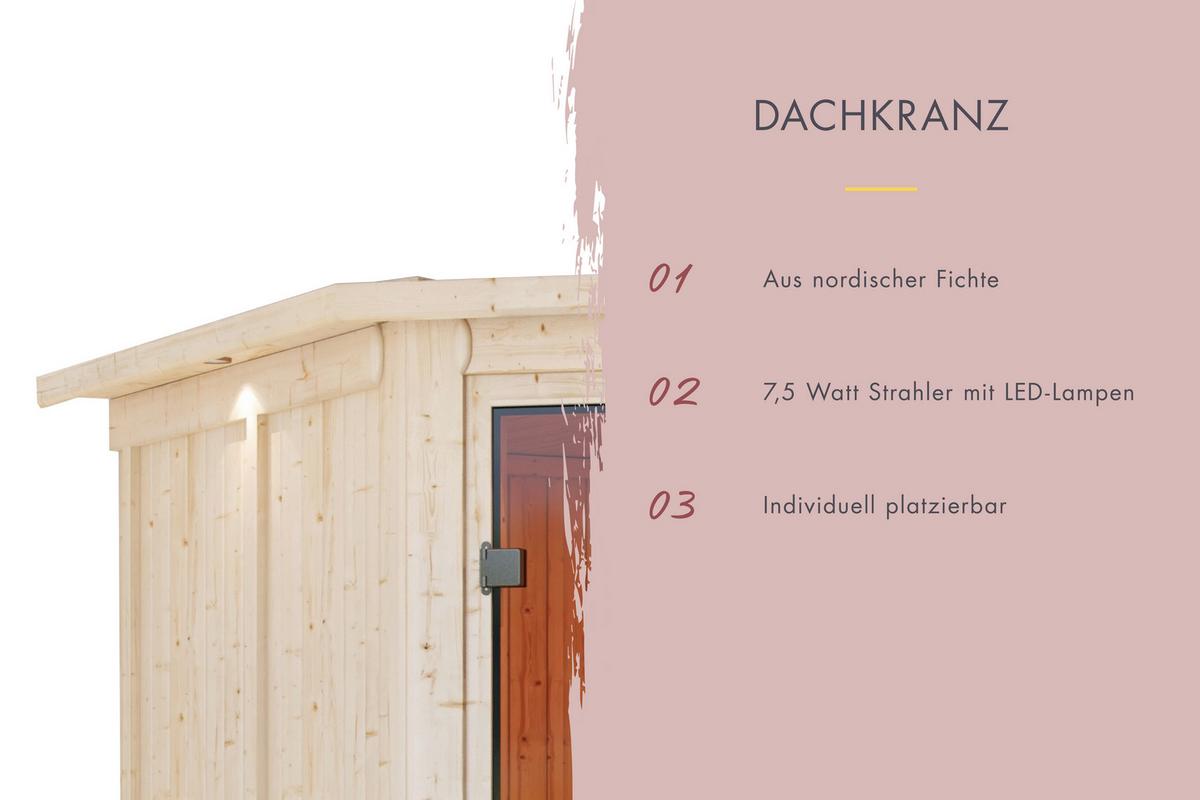 Sauna Helen Eck 196/187/145 Cm - Fichtefarben, Basics, Holz (196/187/145cm)