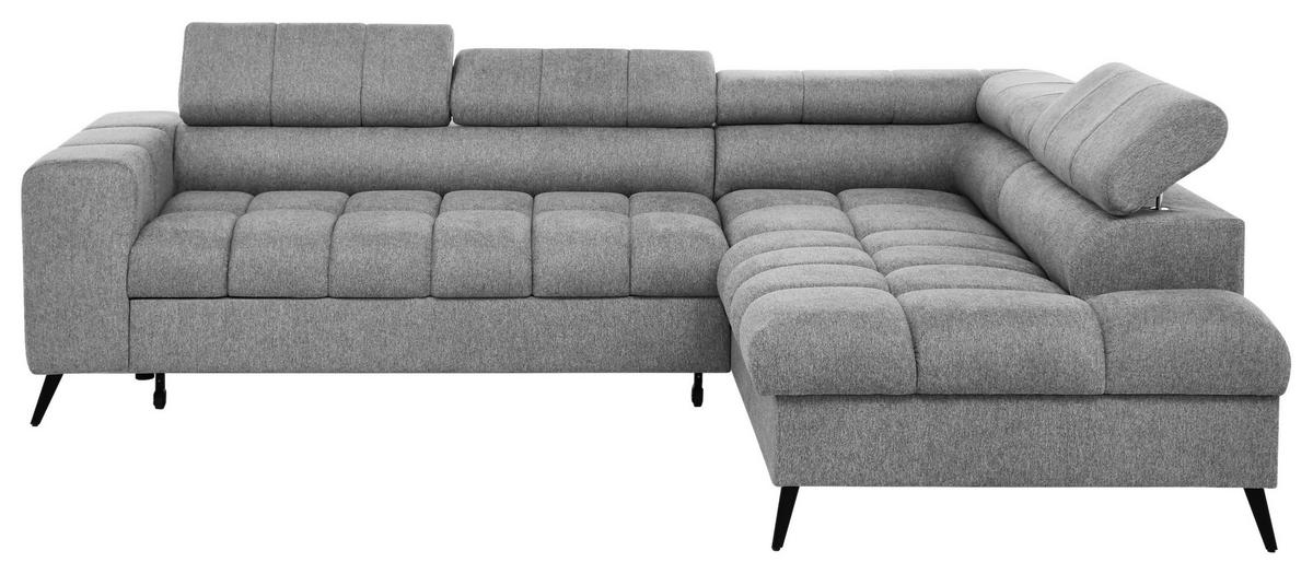 Sarokkanapé Vienna R Ecke - világosszürke/fekete, Trend, műanyag/textil (263/203cm)