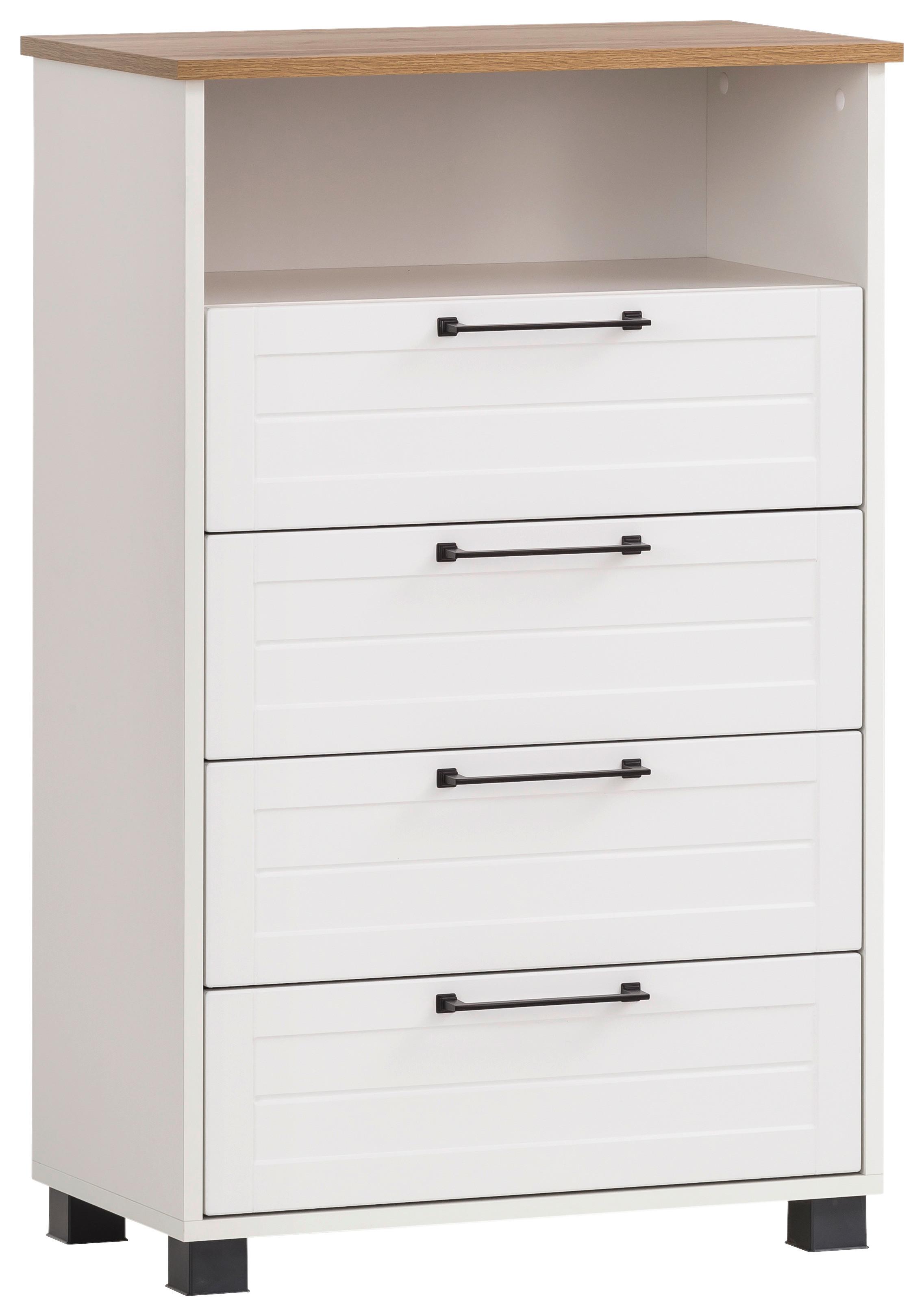 Highboard Jelda Highboard - Eichefarben/Schwarz, Holzwerkstoff (62,4/102/34,1cm) - MID.YOU