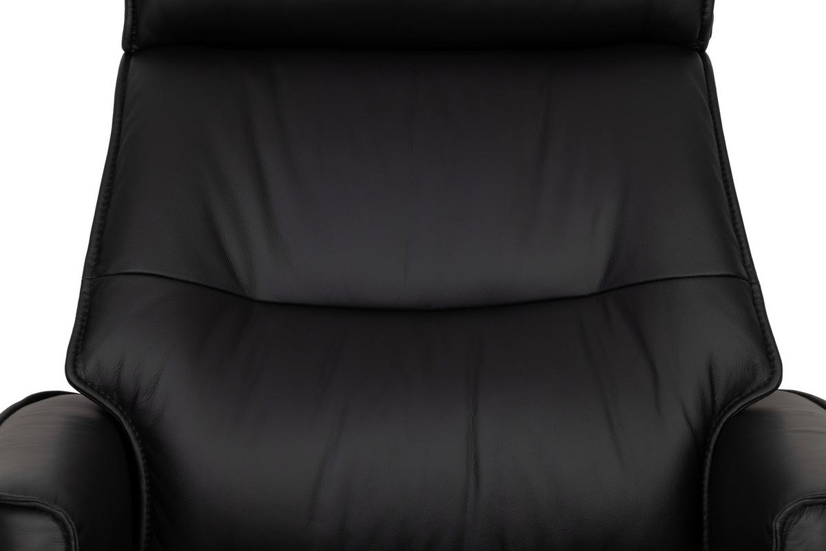 Relaxsessel Calm Schwarz B: 76 Cm - Walnussfarben/Schwarz, Basics, Leder/Holz (76/106/90cm) - Livetastic