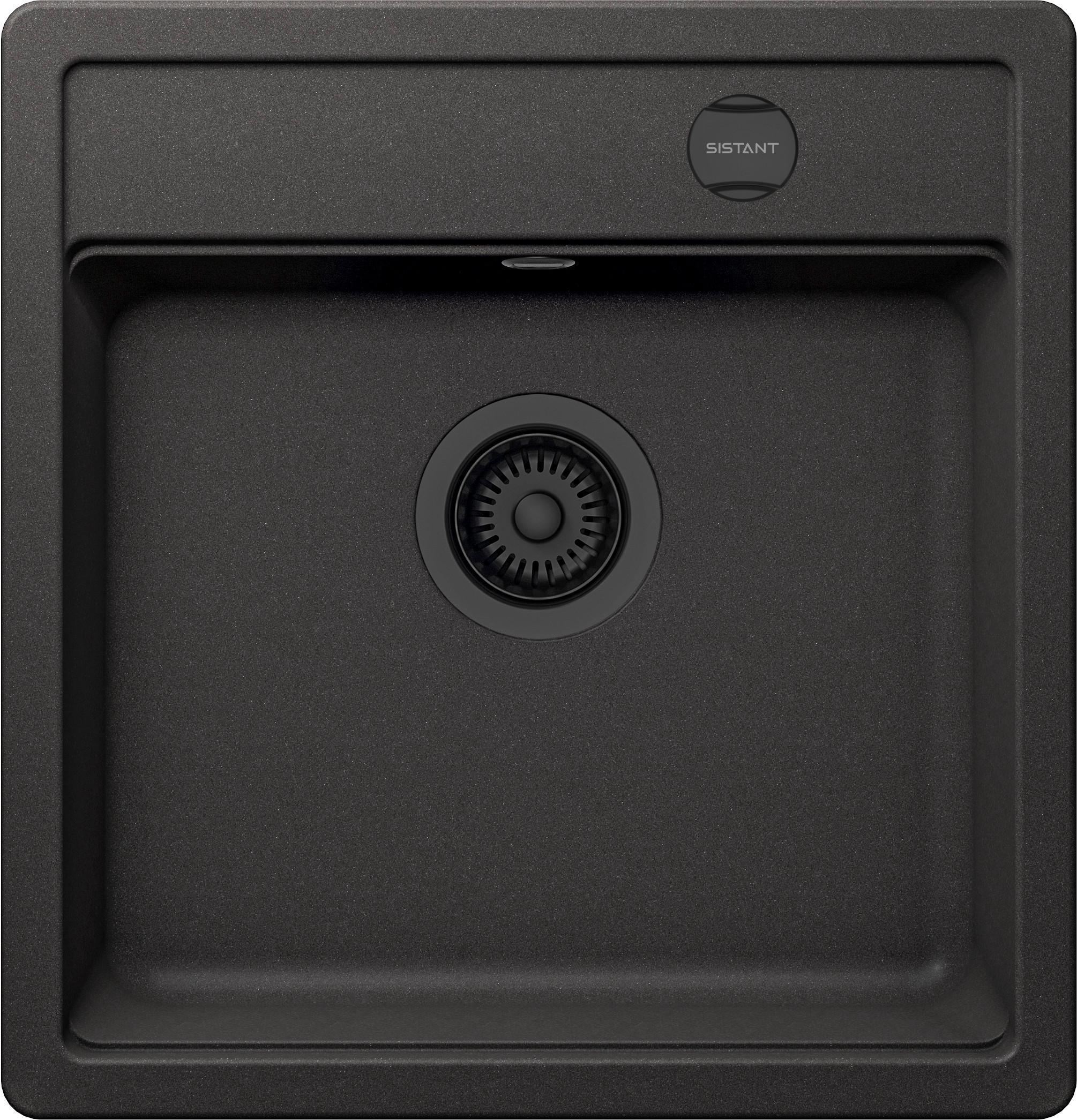 Granitový dřez SISTANT LAGOS N-100S - černá, Moderní, kámen (49/51cm) - Sistant