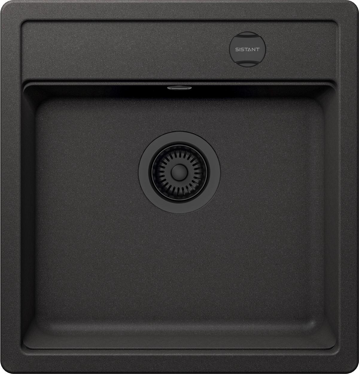 Granitový dřez SISTANT LAGOS N-100S - černá, Moderní, kámen (49/51cm) - Sistant
