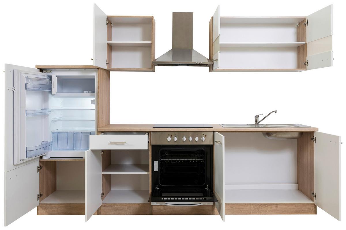 Küchenzeile Ohne Geräte B: 270 Cm Weiß/eiche Dekor, Modern - Eichefarben/Weiß, Basics, Holzwerkstoff (270cm) - Respekta